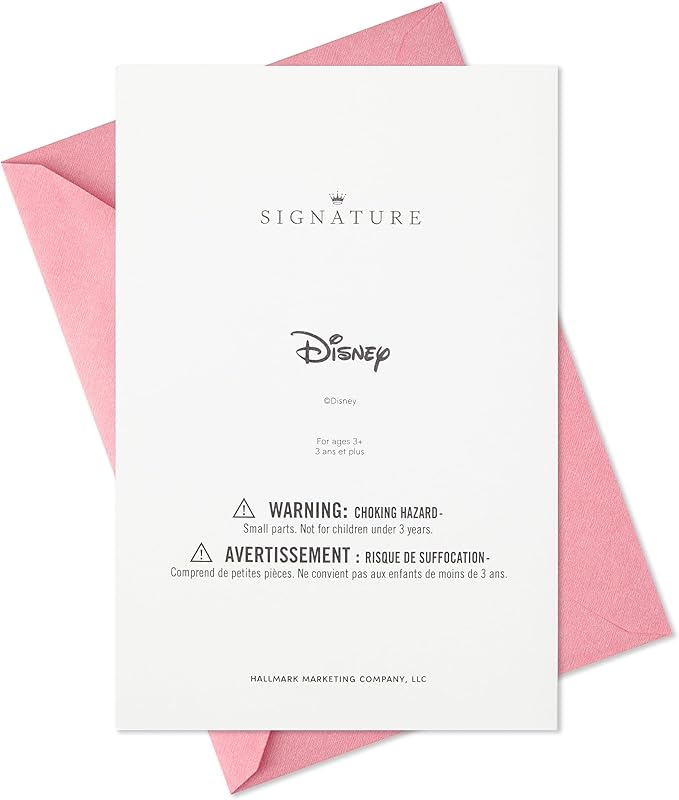 Hallmark Signature Disney Princess Birthday Card with Stickers (Belle, Ariel, Jasmine, Cinderella)
