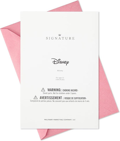 Hallmark Signature Disney Princess Birthday Card with Stickers (Belle, Ariel, Jasmine, Cinderella)