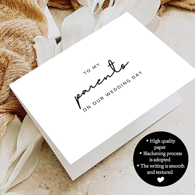 Set of 2 Wedding Day Card for Parents, Parents Of The Bride/Groom Gifts, To My Parents On Our Wedding Day.（Parents B）