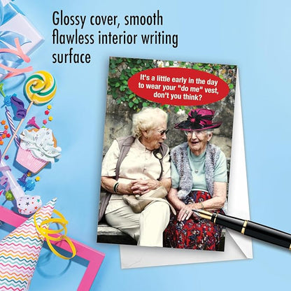 NobleWorks Funny Birthday Greeting Card w/ 5 x 7 Inch Envelope (1 Card) Bday Do Me Vest C7193BDG