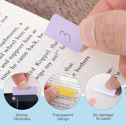 360 Pcs Sticky Index Tabs, Colored Book Sticky Tabs for Notebooks, Repositionable Page Tabs for Notebooks File Classification (1 Inch, 1.8×1 Inch)