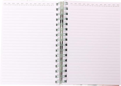 Graphique Hardbound Spiral Journal | Manifest Design | Premium Paper | Notebook | Diary | Lists | Record Month and Date | Great Gift | 160 Ruled Pages | 6.25” x 8.25”