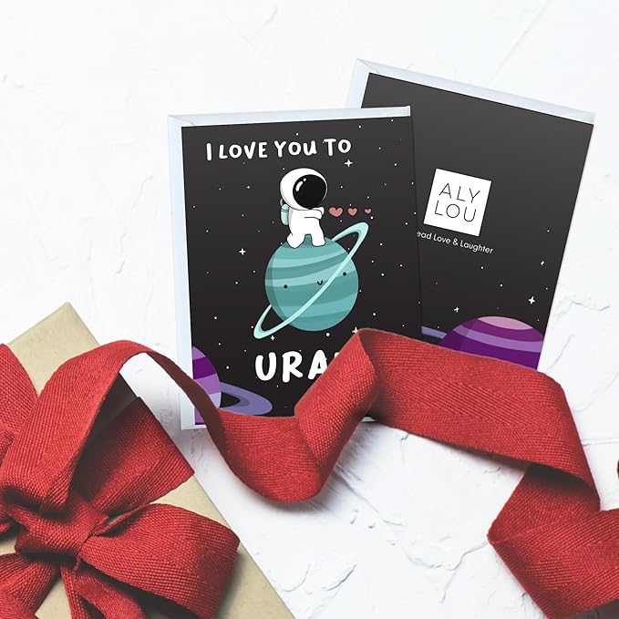 ALY LOU Naughty Anniversary Card, Funny Birthday for Boyfriend Husband/Him Her, Sarcastic Adult for Wife Girlfriend, Dirty Greeting Card (I Love You To Uranus)