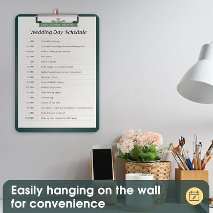 Plastic Clipboards 2 Pack, A4 Green Clip Board 8.5x11 for Classroom, Students, Kid, Woman, Size 9" x 12.5" with Low Profile Clip, Office & School Supply