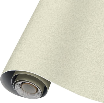 CHEIGHY Leather Repair Patch for Couches Self-Adhesive Leather Repair Tape kit for Furniture Sofa Vinyl Car Seats Couch Chairs Shoes Down Jackets (Beige, 17X79 inch)