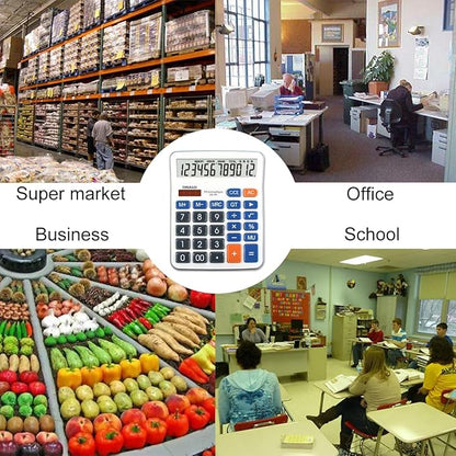 Desktop Calculator Extra Large 5-Inch Clear LCD Display 12-Digit Big Number Button Office Calculator with Auto Sleep Function (OS-5M)