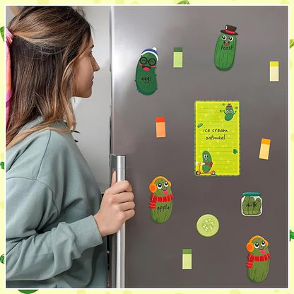 B1ykin Sticky Notes Set - Cartoon Theme Cute Self-Stick Notes Pad Teacher Appreciation Gifts， Self-Adhesive Writing Memo Pages Sticky to Do Notepad for Kids Employee School Office (Pickles)