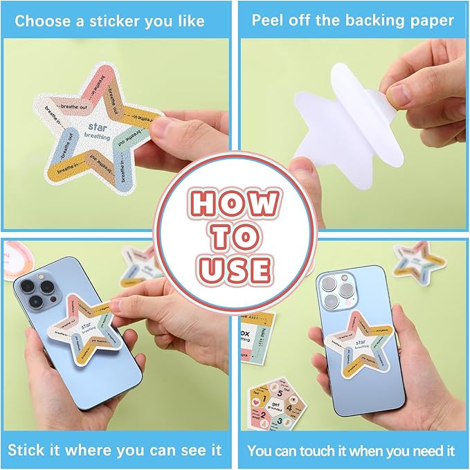 Libima 72 Pieces Anxiety Sensory Stickers Anxiety Textured Stickers Fidget Stickers Mindfulness Sticker School Counselor Supplies Adult Sensory Items Anxiety Relief, 9 Styles(Morandi Color)