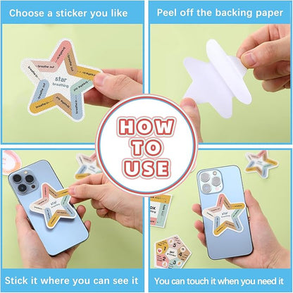 Libima 72 Pieces Anxiety Sensory Stickers Anxiety Textured Stickers Fidget Stickers Mindfulness Sticker School Counselor Supplies Adult Sensory Items Anxiety Relief, 9 Styles(Morandi Color)