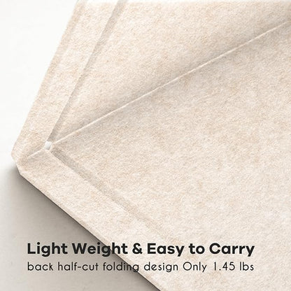 Bulletin Board, 36 x 24 inches Felt Board - Decorative Pin Board, Cork Board Alternative for Wall, 3' x 2' Foldable Picture Board Self-Adhesive Vision Board Prayer Board with 20 Pushpins - Oatmeal