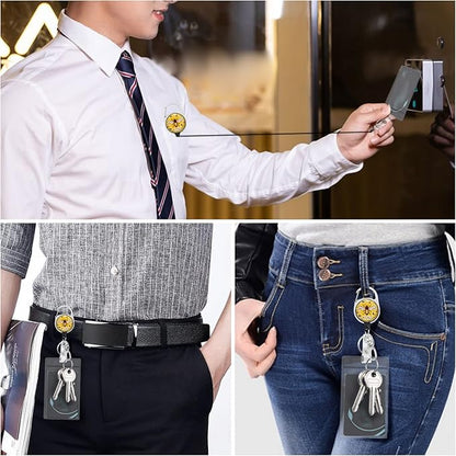 Cute Bee Kind Lanyards for Id Badges, Retractable ID Badge Holder with Detachable Lanyard, Fashionable Badge Reel Heavy Duty with 360 Degrees Rotate Carabiner Clip, Nurse Teacher Office Gifts