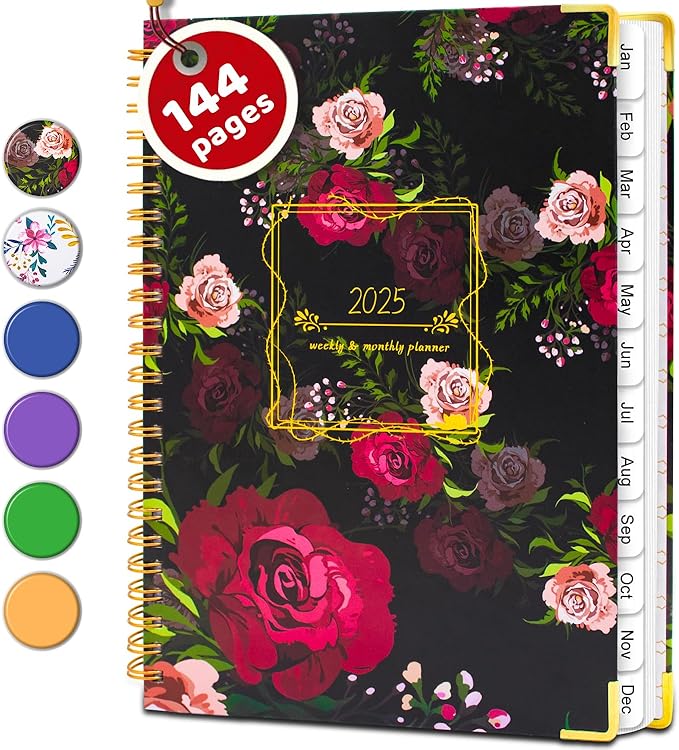 Weekly Planner 2025, Academic Year Weekly and Monthly Planner from JANUARY.2025 - DECEMBER.2025, 8.5" X 6.2", Daily Planner Notebook with Tabs for Women, Perfect Organizer