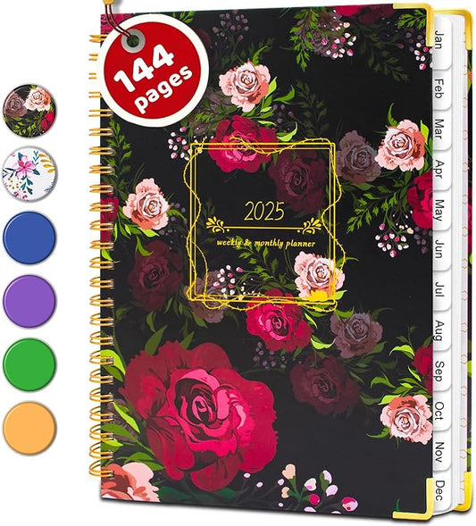 Weekly Planner 2025, Academic Year Weekly and Monthly Planner from JANUARY.2025 - DECEMBER.2025, 8.5" X 6.2", Daily Planner Notebook with Tabs for Women, Perfect Organizer