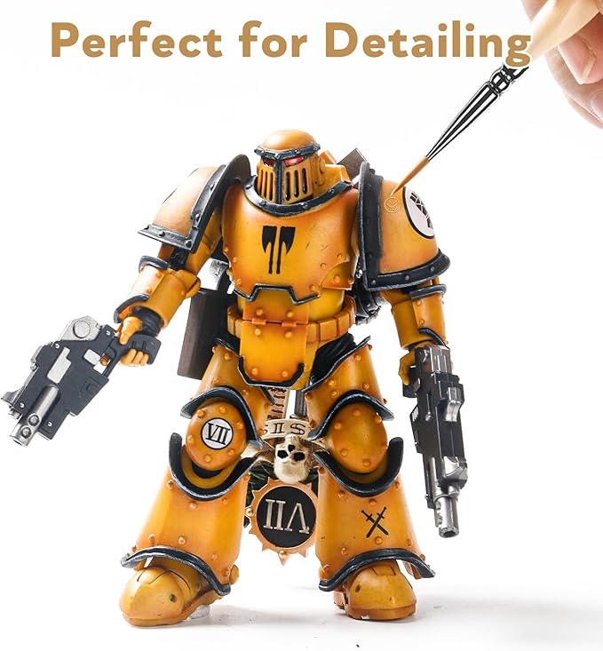 6Pcs Micro Paint Brushes Set with Triangular Handles - for Acrylics, Oils, Watercolors & Paint by Number, Citadel, Figurine, 40k，Mandala Painting（2PACK）