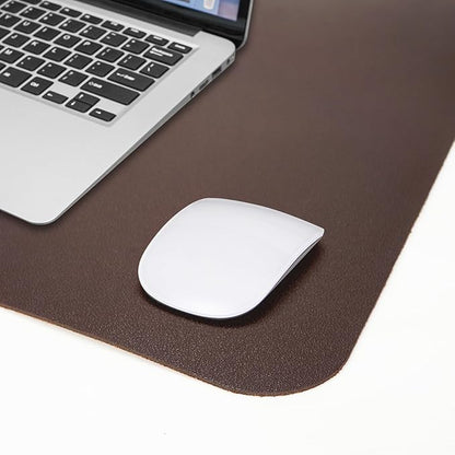 Leather Desk pad Protector, Large Desk mat with Natural Cork & PU Leather,Mouse pad,Non-Slip Office Desk Mat,Waterproof Desk Writing Pad for Office and Home (47in*23.7in,Coffee)