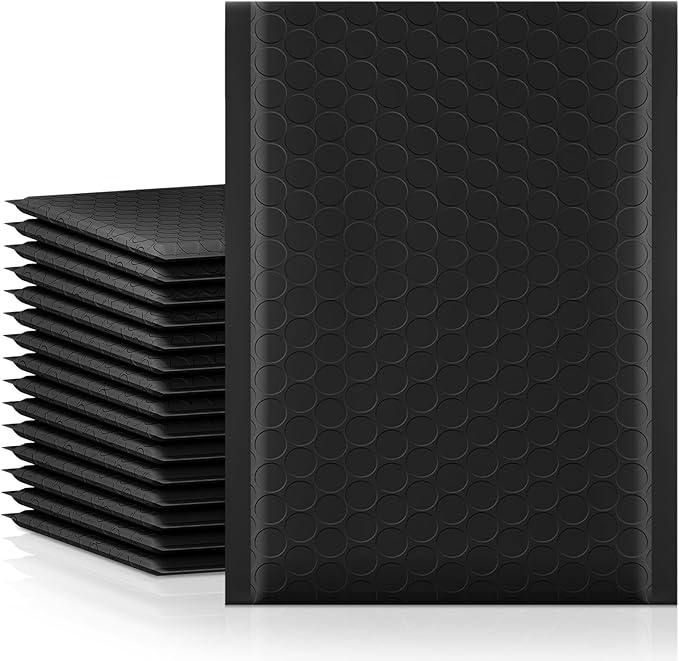 Fuxury Bubble Mailer, 6x10 Inch Bubble Mailers 50 Pack, Self-Seal Adhesive Padded Envelopes, Water Resistant Mailers, Shipping Envelopes for Packaging, Small Business, Mailing,Bulk Black #0