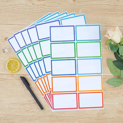 Utron 500Pcs Name Labels, 3.5x2.25 inch Blank Nametags, Sticky Name Tags for Whiteboards Locker Fridge School Office Home 10 Colors