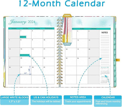 Weekly Planner Spiral Bound Jan. - Dec. 2024 Monthly Planners 2024-2025 8.5 x 11