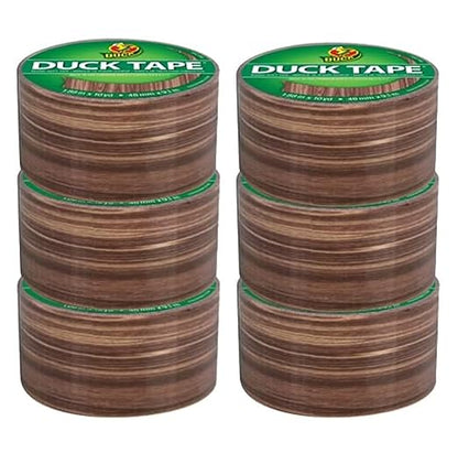 Duck Brand Duck Printed Duct Tape, 6-Roll, Woodgrain (283051_C)
