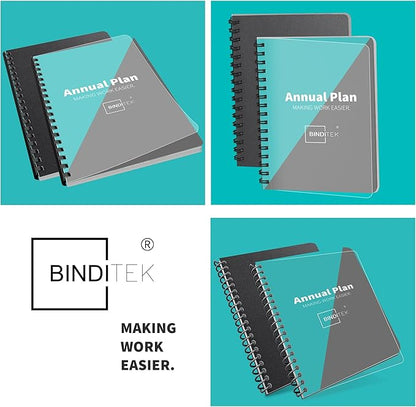 Binditek 100 Pack Binding Covers and Backs Set, Oversize, Including 50 Pcs 8 Mil Clear PVC Binding Covers, 50 Pcs 12 Mil Sand-Textured Polycovers, 8.75 x 11.25 Inches