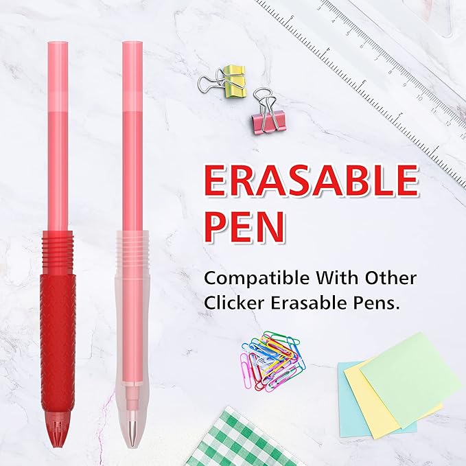 Vanstek 12 Red Erasable Gel Pen Refills, Gel Ink Refills Compatible with Frixion & Friction Erasable Pens, Fine Point 0.7 mm, Perfect for Writing Planner & Crossword Puzzles