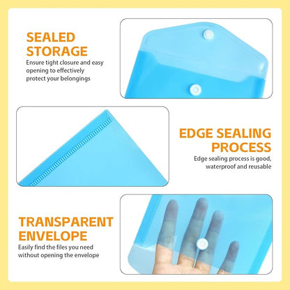 Vmiapxo 40 Pack Multi-Color Stamp and Die Storage Pockets, Reusable Rainbow Small Plastic Envelopes Waterproof Sticker Organizer Receipt Holder Photo Storage Folders (Mixed Size)