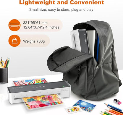 Bonsaii 9 Inch Laminator, Laminator Machine with Laminating Sheets, Laminating Machine for Teacher Personal, Home, Office, and Classroom Organization Supplies - L421-A Grey