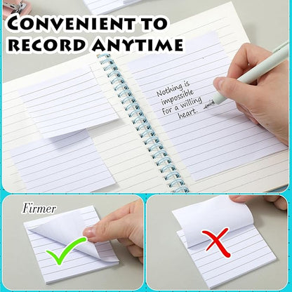 Yexiya 64 Pcs Lined Sticky Notes Self Stick Notes with Lines Bright Assorted Colors Sticky Pad for Home Office Products Post Memos, 1920 Sheets(3 x 3 Inch, 4 x 6 Inch,Mixed Color)