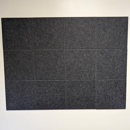 Large Cork Board Alternative - 12 Pack Felt Wall Tiles Office Decor Bulletin Board Cork Boards for Walls, Black Cork Board for Office Pin Board with Safe Adhesive for Office/Home/School