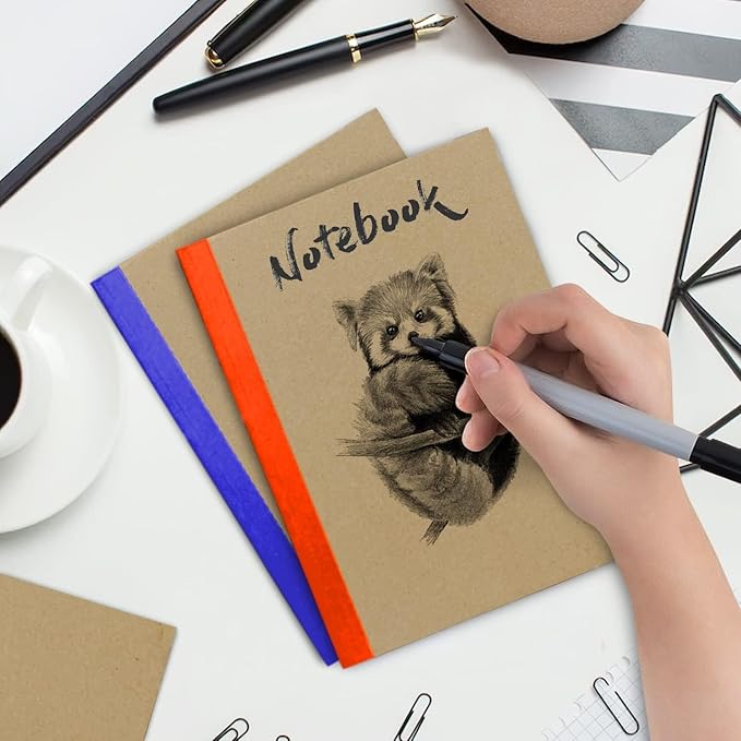 12 Pack Graph Paper Notebook, No Bleed, Extra Pages - 120 Pages (60 Sheets), Softcover Kraft Journal for Kids, A5-8 x 5.7, Graph Composition Notebook, Quad Ruled Notebook, Grid Notebook