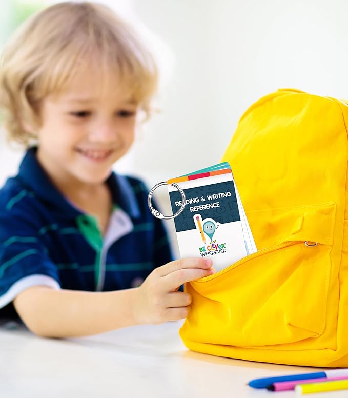 Carson Dellosa Be Clever Wherever K-2 Reading and Writing Reference Things on Rings, Flash Cards Covering Parts of Speech, Sentence Types, Grammar, and More for Kindergarten to 2nd Grade