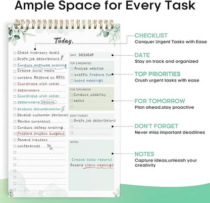 To Do List Pad - To Do List Notebook for Work with 52 Sheets, Undated Daily Planner Perfect for Daily Tasks and Goal Setting, To Do List Notepad Suitable for Office, Home and School-Nature