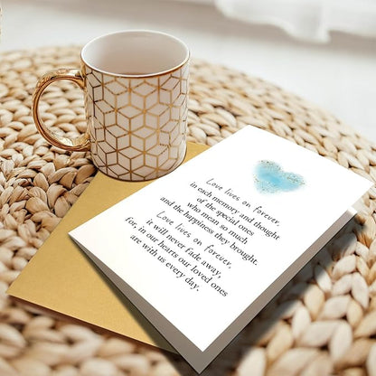 Sympathy Card, Bereavement Card, Condolence Card, Sorry for Your Loss Card, Thinking of You Card, Sympathy Card for Loss of Pet or Loved One, Love Lives On Forever Poem Card