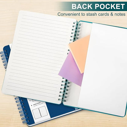 Turquoise Lined Spiral Journal Notebook with 160 Pages, 8×5.7in, A5 Spiral Notebook, Journaling Notebooks for Work, School, Women, Men, College Ruled Spiral Notebook, Hardcover Leather Journals