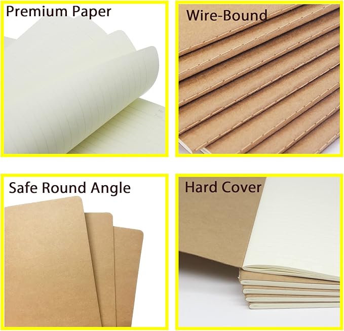 12 Pack 8.5x11 inch Large Lined Notebook Journals Bulk, 32 sheets / 64 Pages, Sketchbook Composition Notebook Journals Subject Notebooks Planner for College Students Office