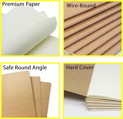 12 Pack 8.5x11 inch Large Lined Notebook Journals Bulk, 32 sheets / 64 Pages, Sketchbook Composition Notebook Journals Subject Notebooks Planner for College Students Office