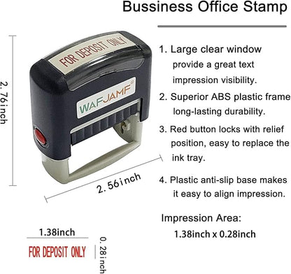 WAFJAMF for Deposit Only Stamp – Self Inking Rubber Stamp Office Stamp Message Stamp Red Ink-Medium