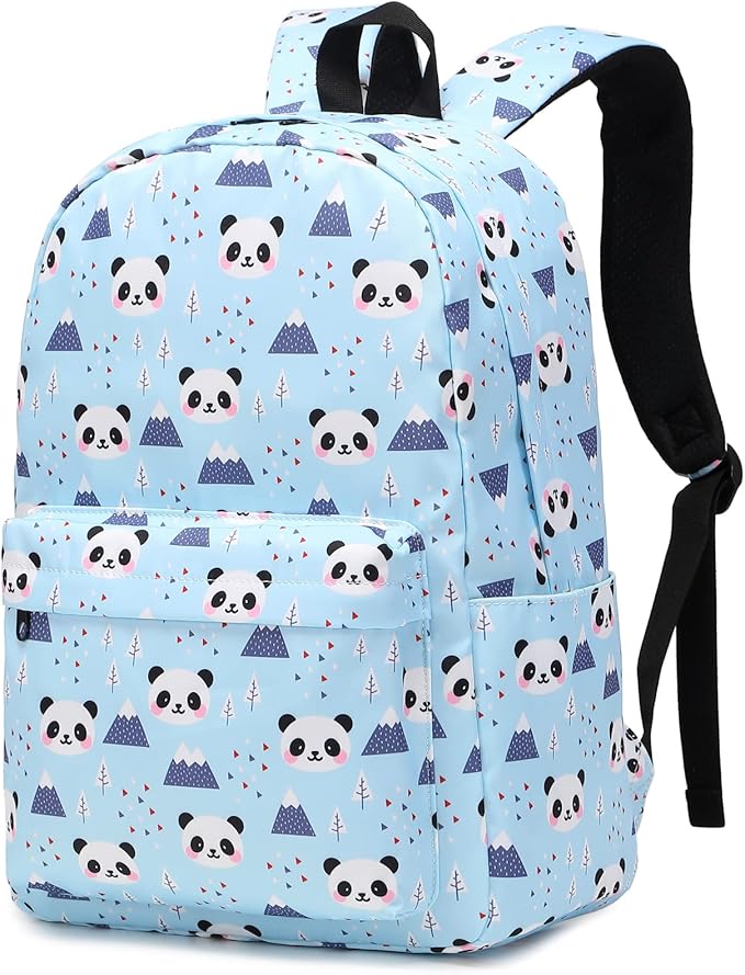 Panda School Backpack for Teens Girls, Womens College Bookbags Kids School Bags Laptop Backpacks (Blue)