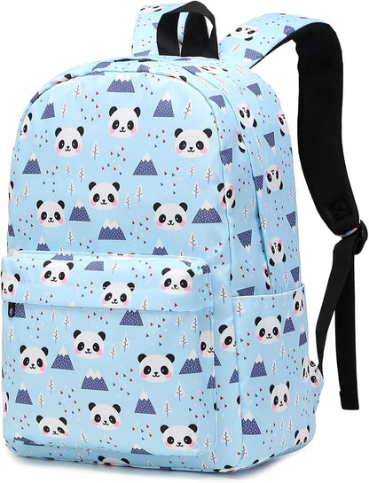Panda School Backpack for Teens Girls, Womens College Bookbags Kids School Bags Laptop Backpacks (Blue)
