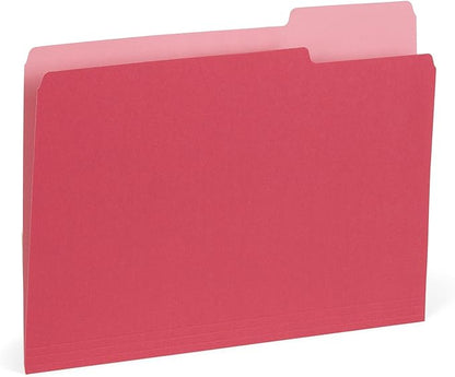 100 Blue Summit Supplies Colorful File Folders with Tabs, Multi Colored File Folders Letter Size, Colored Manilla Folders, Assorted Colors, Durable 11pt Paper, 1/3 Cut Top Tabs, Bulk 100 Pack