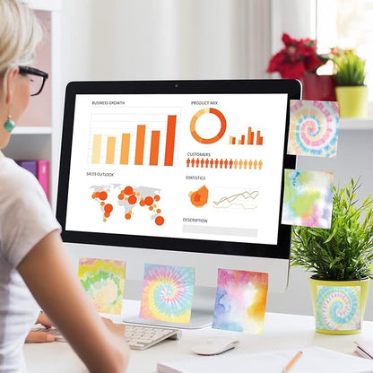 12 Pcs Rainbow Tie Dye Sticky Notes Cute Colored Sticky Paper Fun Pastel Art Party Self Adhesive Notepads for Kids Girls School Office Gay Pride Party Supplies, 30 Sheets Each (3 x 3 Inch)