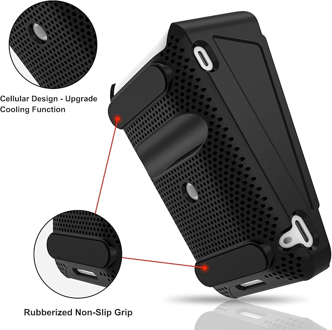 Kailfee Protective Case and Screen Protector*3 for Square Terminal Card Reader - Rubberized Hard Casing with Non-Slip Base and Tempered Glass(Black)