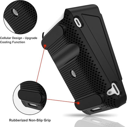 Kailfee Protective Case and Screen Protector*3 for Square Terminal Card Reader - Rubberized Hard Casing with Non-Slip Base and Tempered Glass(Black)