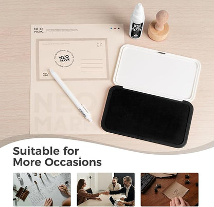 Large Stamp Pad - 3.50"x 6.25", Magnetic Lid, Premium Quality Felt Stamp Pad (Black)