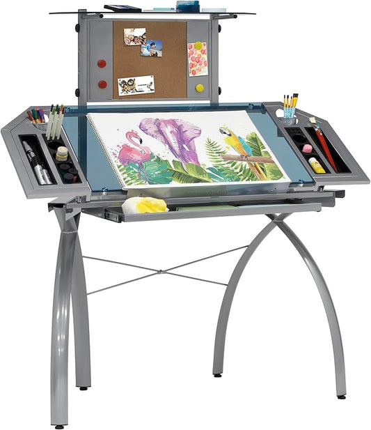 Studio Designs Futura Tower, Silver/Blue Glass