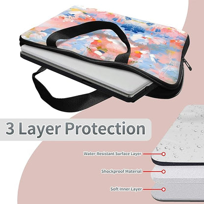 Universal Tablet Laptop Sleeve Case 10 inch, Watercolor Flowered Slim Carrying Case Durable Handbag Travel Laptop Bag for 7 to 10-inch Laptops/Notebook/Kids Tablet/ipad/eBook Readers