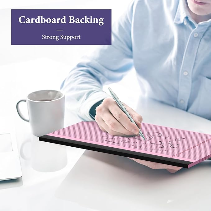 2 Pcs Note Pads 11" x 9.5" Legal Pads College Ruled Notepad Micro Perforated Writing Pads Pink Lined Paper 80GSM College Ruled Paper Pad of Paper 30 Sheets Notebook for School, To-Do Lists, Office