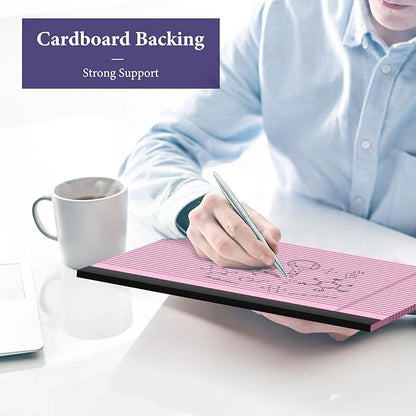 2 Pcs Note Pads 11" x 9.5" Legal Pads College Ruled Notepad Micro Perforated Writing Pads Pink Lined Paper 80GSM College Ruled Paper Pad of Paper 30 Sheets Notebook for School, To-Do Lists, Office