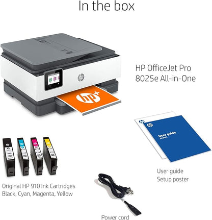HP OfficeJet Pro 8025e Wireless Color All-in-One Printer with bonus 6 free months Instant Ink with HP+ (1K7K3A), Gray