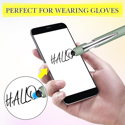 Zonon 38 Pieces Rubberized Ballpoint Pen with Stylus Tip Stylish Metal Pen Capactive Styli with Soft Rubberized Grip, Black Ink for Most Devices(Chic Colors)